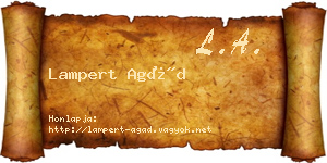 Lampert Agád névjegykártya